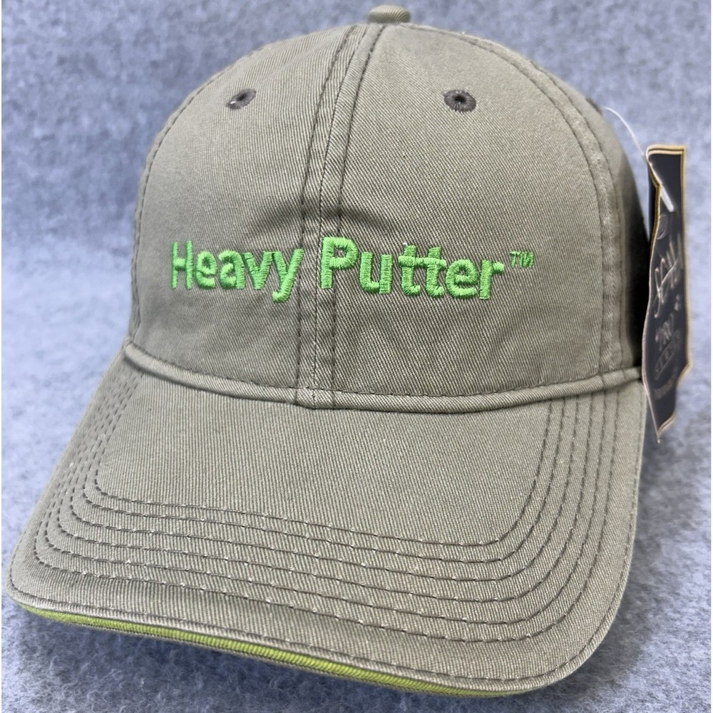 Scala Pro Heavy Putter Boccieri Golf Cap Hat Khaki Adjustable Cotton NWT